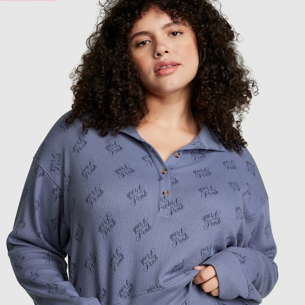 Thermal sleep shirt PINK Victoria's Secret Dusty Iris color size L